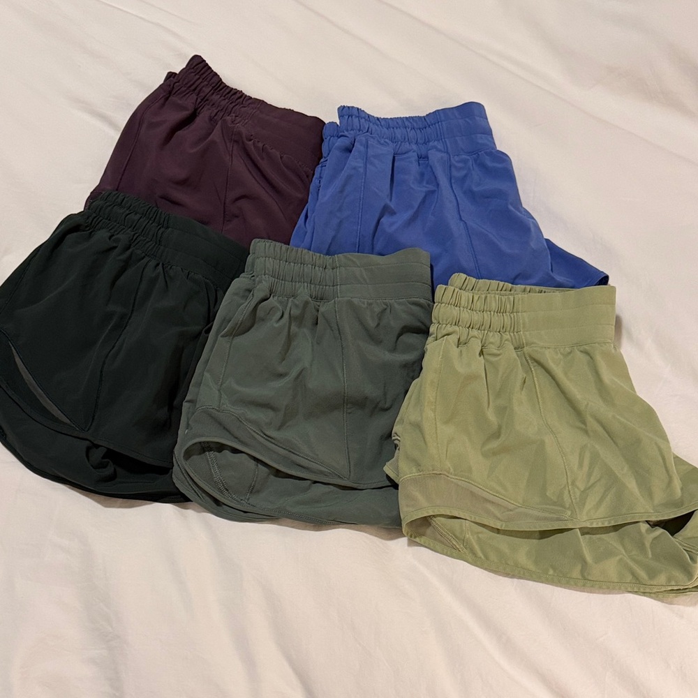5 pairs of Lululemon Hotty Hot shorts - Multiple Colors